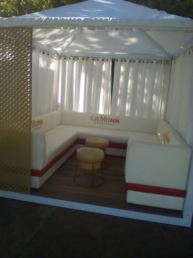 Marine vinyl seating area